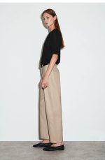 Cotton Barrel Pants Beige - Image 2