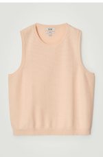 Knitted Round-Neck Vest Orange - Image 3