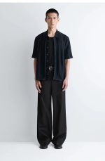 Cotton Wide-Leg Pants Black