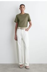 Round-Neck T-Shirt Khaki - Image 2
