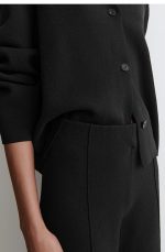 Cotton Straight Pants Black - Image 3