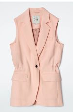 Linen Slim Vest Pink - Image 3