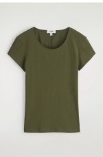 Round-Neck T-Shirt Khaki - Image 4