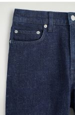 Slim High Waist Cropped Denim Dark Blue - Image 5