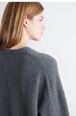 Cashmere V-Neck Cardigan Gray - Image 3