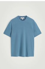 Cotton Round-Neck T-Shirt Blue - Image 4