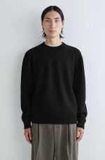 Wool Round-Neck Pullover Black