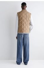 Quilted Vest Beige - Image 3