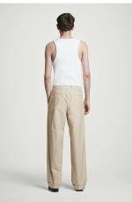 Cotton Tapered Trousers Beige - Image 2