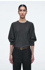 Knitted Round-Neck Pullover Gray