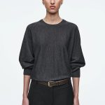 Knitted Round-Neck Pullover Gray