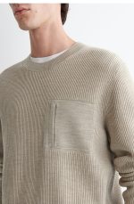Wool Round-Neck Sweater Beige - Image 3