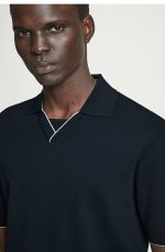 Knitted V-Neck Polo - Image 3