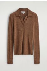 Merino Slim Polo Brown - Image 4