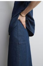 Denim Slim Skirt Blue - Image 3