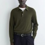 Cashmere Collared Polo Green