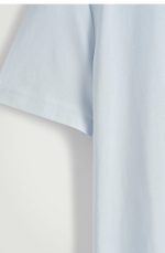 Knitted Round-Neck T-Shirt Blue - Image 5