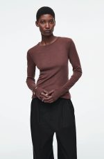 Wool Long-Sleeve Shirt Brown