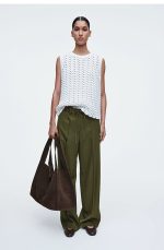 Knitted Round-Neck Vest White - Image 2