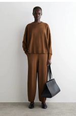 Wool Round-Neck Pullover Brown - Image 2