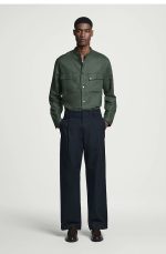Linen Oversized Shirt Green - Image 2