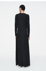 Knitted Slim Dress Black - Image 2