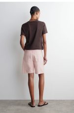 Denim Straight Shorts Pink - Image 3