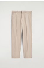 Cotton Straight Pants Beige - Image 4