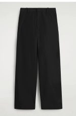 Cotton Wide-Leg Pants Black - Image 4
