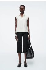 Cotton Sleeveless Shirt White - Image 2