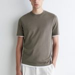 Silk Round-Neck T-Shirt Gray