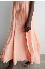 Pleated Dress Orange - Image 3