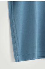 Cotton Round-Neck T-Shirt Blue - Image 5