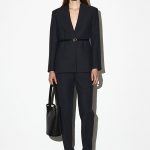 Wool Slim Trousers Black