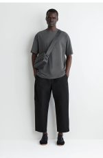 Cotton Barrel Pants Black