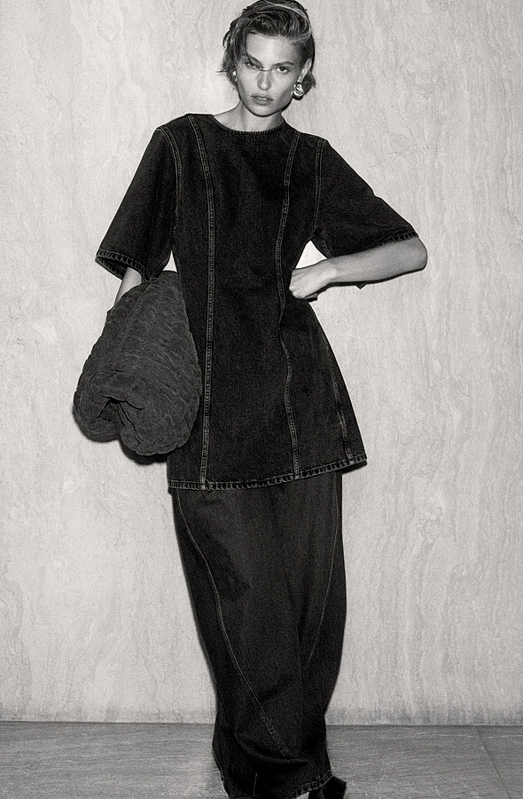 O1CN016JTNML1u7vouqQ63a-4101595991 Denim Slim Dress Black - Image 1