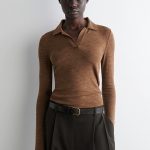 Merino Slim Polo Brown