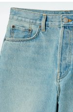 Denim Straight Shorts Blue - Image 5