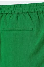 Linen Straight Pants Green - Image 4