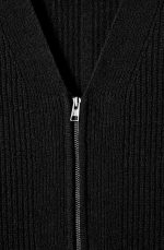 Knitted V-Neck Cardigan Black - Image 5