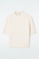 Wool Short-Sleeve Sweater White - Image 3