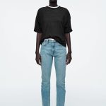 Slim High Waist Cropped Denim Light Blue