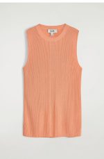 Knitted Slim Vest Orange - Image 3