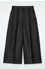 Linen Wide-Leg Pants Black - Image 4