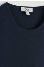 Knitted Round-Neck Vest Navy - Image 4