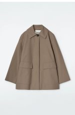 Cotton Collared Jacket Beige - Image 3