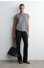 Merino Round-Neck Top Gray - Image 2