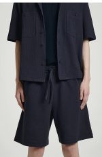 Seersucker Drawstring Shorts Navy - Image 2