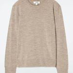 Standard Round-neck Merino Fleece Knitted Apricot Long Sleev