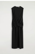 Silk Oversized Dress Black - Image 3